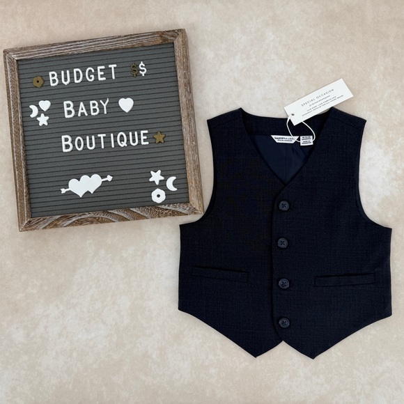 New Janie and Jack Special Occasion Navy Suit Vest - Picture 1 of 3